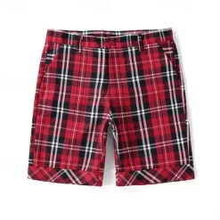 New OUKU Men's Dress Shorts Work Shorts Pocket Plaid Comfort Breathable Knee Length Outdoor Business Fashion Casual Black Navy Blue