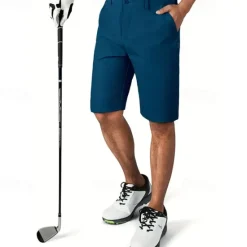 Hot OUKU Men's Dress Shorts Work Shorts Golf Shorts Zipper Pocket Plain Breathable Soft Casual Weekend Fashion Streetwear Black Light Grey Micro-elastic
