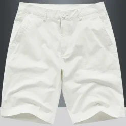 Clearance OUKU Men's Dress Shorts Work Shorts Golf Shorts Pocket Plain Comfort Breathable Knee Length Outdoor Business Sports Casual Black White