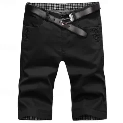 Online OUKU Men's Dress Shorts Work Shorts Golf Shorts Pocket Plain Comfort Breathable Knee Length Outdoor Business Sports Casual Black Wine