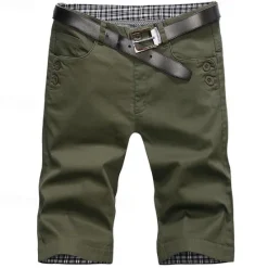 Online OUKU Men's Dress Shorts Work Shorts Golf Shorts Pocket Plain Comfort Breathable Knee Length Outdoor Business Sports Casual Black Wine