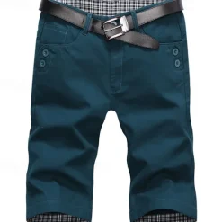 Online OUKU Men's Dress Shorts Work Shorts Golf Shorts Pocket Plain Comfort Breathable Knee Length Outdoor Business Sports Casual Black Wine