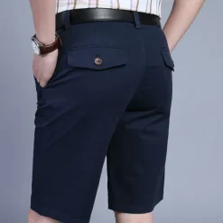 OUKU Men's Dress Shorts Work Shorts Golf Shorts Pocket Plain Comfort Breathable Knee Length Outdoor Business Sports Casual Army Green Blue