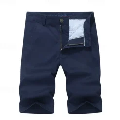 OUKU Men's Dress Shorts Work Shorts Golf Shorts Pocket Plain Comfort Breathable Knee Length Outdoor Business Sports Casual Army Green Blue