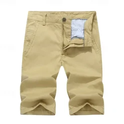 OUKU Men's Dress Shorts Work Shorts Golf Shorts Pocket Plain Comfort Breathable Knee Length Outdoor Business Sports Casual Army Green Blue