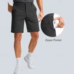 New OUKU Men's Dress Shorts Work Shorts Golf Shorts Pocket Plain Comfort Breathable Knee Length Outdoor Business Sports Casual Black White