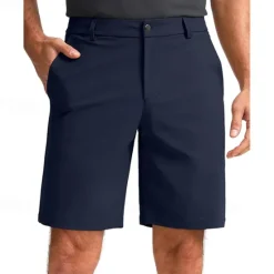 New OUKU Men's Dress Shorts Work Shorts Golf Shorts Pocket Plain Comfort Breathable Knee Length Outdoor Business Sports Casual Black White