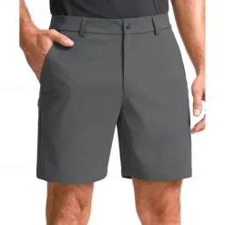 New OUKU Men's Dress Shorts Work Shorts Golf Shorts Pocket Plain Comfort Breathable Knee Length Outdoor Business Sports Casual Black White
