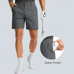 New OUKU Men's Dress Shorts Work Shorts Golf Shorts Pocket Plain Comfort Breathable Knee Length Outdoor Business Sports Casual Black White