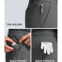 New OUKU Men's Dress Shorts Work Shorts Golf Shorts Pocket Plain Comfort Breathable Knee Length Outdoor Business Sports Casual Black White