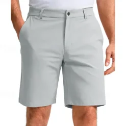 New OUKU Men's Dress Shorts Work Shorts Golf Shorts Pocket Plain Comfort Breathable Knee Length Outdoor Business Sports Casual Black White