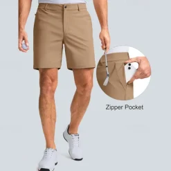 New OUKU Men's Dress Shorts Work Shorts Golf Shorts Pocket Plain Comfort Breathable Knee Length Outdoor Business Sports Casual Black White