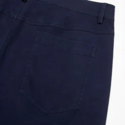 OUKU Men's Dress Shorts Zipper Pocket Solid Color Breathable Knee Length Formal Office Chic & Modern Formal White Micro-elastic Navy Blue