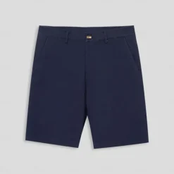 OUKU Men's Dress Shorts Zipper Pocket Solid Color Breathable Knee Length Formal Office Chic & Modern Formal White Micro-elastic Navy Blue