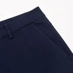 OUKU Men's Dress Shorts Zipper Pocket Solid Color Breathable Knee Length Formal Office Chic & Modern Formal White Micro-elastic Navy Blue