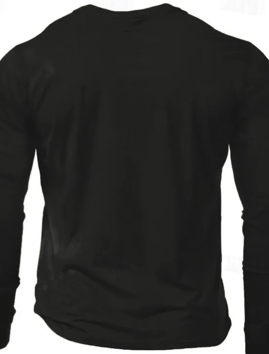 Sale OUKU Men's Duck T Shirt Long Sleeve Shirt 100% Cotton Long Sleeve Graphic Shirt Light Heather Grey Black Wine Comfortable Tee Vacation Street Fashion Designer Clothing