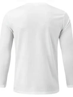 Hot OUKU Men's Eagle National Flag T Shirt 100% Cotton Long Sleeve Graphic Shirt Gray Comfortable Tee Sports Outdoor Holiday Fashion Designer Clothing White