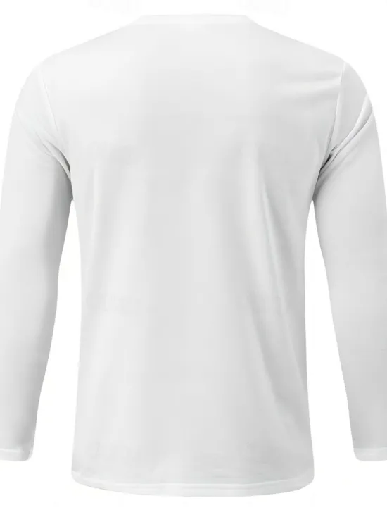 Hot OUKU Men's Eagle National Flag T Shirt 100% Cotton Long Sleeve Graphic Shirt Gray Comfortable Tee Sports Outdoor Holiday Fashion Designer Clothing White