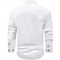 Hot OUKU Men's Eagle Work Shirt Western Shirt Cargo Shirt Long Sleeve Casual Tactical Sports & Outdoor Going out Winter Spring & Fall Turndown Print Black Grey Black White Army Green Red