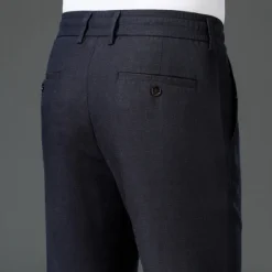 Discount OUKU Men's Easy Care Cotton Linen Athletic Pants Active Pants Trousers Drawstring Elastic Drawstring Waist Solid Color Wearable Full Length Formal Wedding Outdoor Elegant Vacation Light Khaki Black Micro-e
