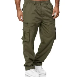 Clearance OUKU Mens Fashion Cargo Pants Casual Loose Trousers Multi-Pocket Outdoor Work Pants Jogger Athletic Sweatpants Navy