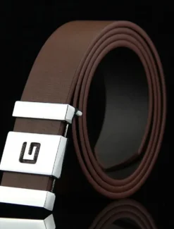 Outlet OUKU Men's Faux Leather Belt Casual Belt Black Blue Faux Leather leatherette Fashion Party Work Solid Color Office / Career Daily Wear