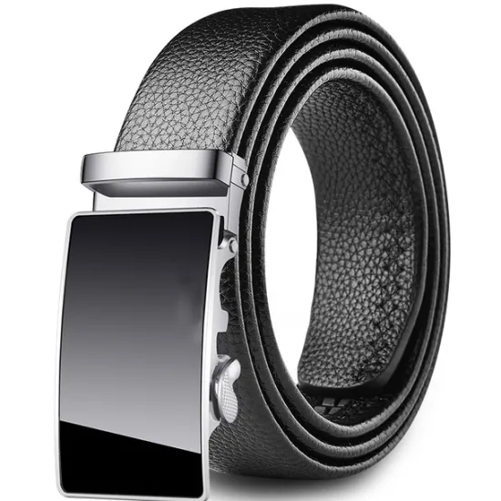 Discount OUKU Men's Faux Leather Belt Dress Belt Ratchet Belt Casual Belt Box Buckle Black White Faux Leather Fashion Business Formal Work Daily Holiday