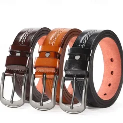 Outlet OUKU Men's Faux Leather Belt PU Belt Black Camel Alloy Plain Daily Wear Going out Weekend