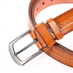 Outlet OUKU Men's Faux Leather Belt PU Belt Black Camel Alloy Plain Daily Wear Going out Weekend