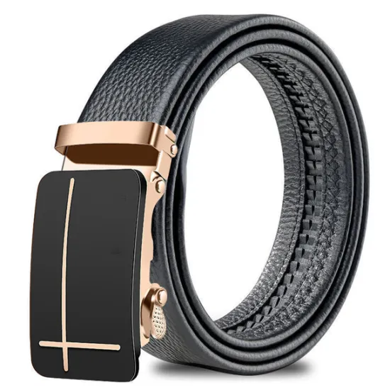 Sale OUKU Men's Faux Leather Belt Silver Black Iron(nickel plated) Plain Daily Wear Going out Weekend