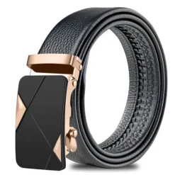 Sale OUKU Men's Faux Leather Belt Silver Black Iron(nickel plated) Plain Daily Wear Going out Weekend