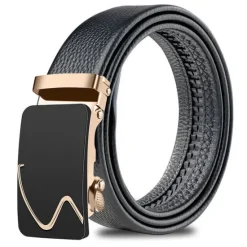 Sale OUKU Men's Faux Leather Belt Silver Black Iron(nickel plated) Plain Daily Wear Going out Weekend