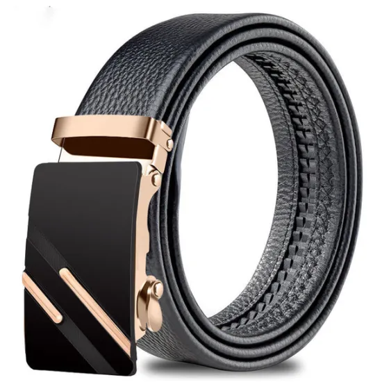 Sale OUKU Men's Faux Leather Belt Silver Black Iron(nickel plated) Plain Daily Wear Going out Weekend