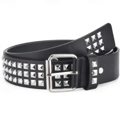 Clearance OUKU Men's Faux Leather Belt Studded Decor Belt Black Alloy Punk Fashion Gift Hip Hop Plain Daily Wear Going out Weekend