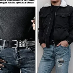 Clearance OUKU Men's Faux Leather Belt Studded Decor Belt Black Alloy Punk Fashion Gift Hip Hop Plain Daily Wear Going out Weekend