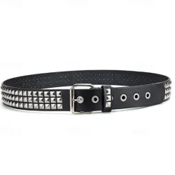 Clearance OUKU Men's Faux Leather Belt Studded Decor Belt Black Alloy Punk Fashion Gift Hip Hop Plain Daily Wear Going out Weekend