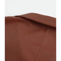 Online OUKU Men's Faux Leather Jacket Transition Jacket Trench Coat Long Trench Coat Vacation Daily Fall & Winter PU Leather Thermal Warm Windproof Outerwear Clothing Apparel Fashion Classic Plain Pocket Lapel