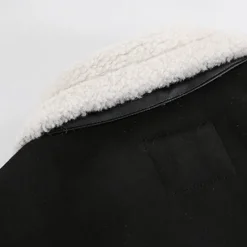 Best OUKU Men's Faux Leather Jacket Fleece Jacket Biker Jacket Motorcycle Jacket Daily Vacation Windproof Warm Pocket Fleece Fall & Winter Plain Fashion Classic Lapel Regular Jacket Black