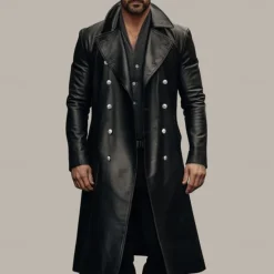 Discount OUKU Men's Faux Leather Jacket Transition Jacket Going out Spring & Fall Faux Leather Windbreaker Outerwear Clothing Apparel Solid Color Lapel Double Breasted