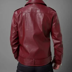 Hot OUKU Men's Faux Leather Jacket Biker Jacket Red Leather Jacket Athleisure Daily Wear Buckle All Seasons Solid / Plain Color Punk Fashion Casual Lapel Regular Faux Leather Black Red Jacket