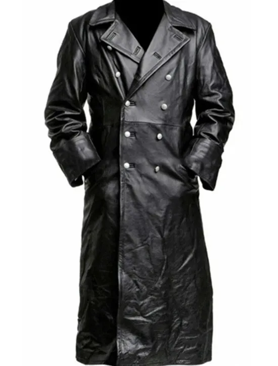Outlet OUKU Men's Faux Leather Jacket Winter Coat Transition Jacket Peacoat Trench Coat Office & Career Daily Wear Winter PU Thermal Warm Windproof Outerwear Clothing Apparel Fashion Warm Ups Plain Pocket Lapel