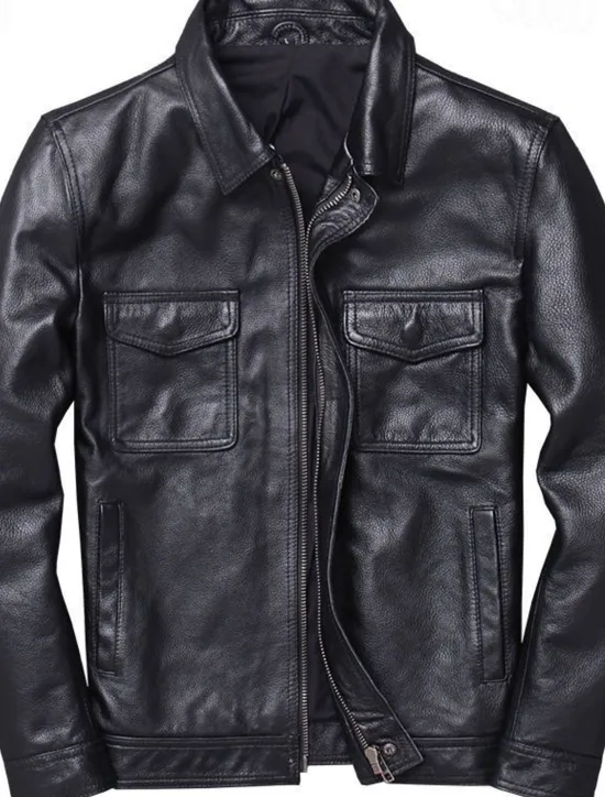 Best OUKU Men's Faux Leather Jacket Transition Jacket Biker Jacket Motorcycle Jacket Vacation Daily Windproof Warm Pocket Fall & Winter Plain Fashion Classic Stand Collar Regular Faux Leather Black Brown Jacket
