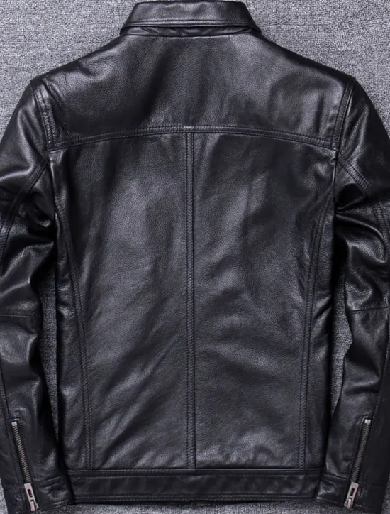 Best OUKU Men's Faux Leather Jacket Transition Jacket Biker Jacket Motorcycle Jacket Vacation Daily Windproof Warm Pocket Fall & Winter Plain Fashion Classic Stand Collar Regular Faux Leather Black Brown Jacket