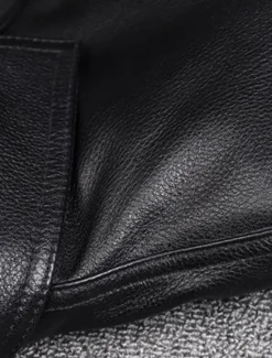 Best OUKU Men's Faux Leather Jacket Transition Jacket Biker Jacket Motorcycle Jacket Vacation Daily Windproof Warm Pocket Fall & Winter Plain Fashion Classic Stand Collar Regular Faux Leather Black Brown Jacket