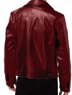 Online OUKU Men's Faux Leather Jacket Biker Jacket Red Leather Jacket Motorcycle Jacket Daily Vacation Windproof Warm Pocket Fall & Winter Plain Fashion Classic Lapel Regular Faux Leather Black White Wine Dark