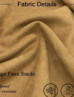 Sale OUKU Men's Faux Suede Blazer Work Street Fashion Casual Fall / Winter Faux Suede Plain Pocket Buttons Comfortable Single Breasted Blazer Brown khaki