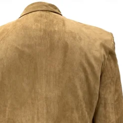 Hot OUKU Men's Faux Suede Jacket Faux Suede Blazer Business Attire Company Party Fashion Casual Fall / Winter Faux Suede Plain Pocket Buttons Comfortable Single Breasted Blazer Navy Blue Brown Green khaki