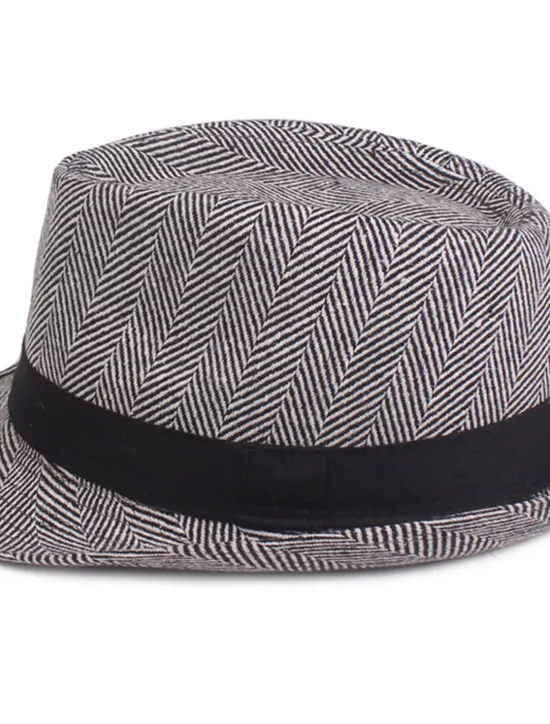 Hot OUKU Men's Fedora Hat Panama Hat khaki Light Grey Cotton Streetwear Stylish 1920s Fashion Outdoor Daily Going out Graphic Prints Sunscreen
