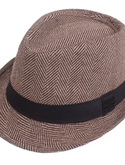 Hot OUKU Men's Fedora Hat Panama Hat khaki Light Grey Cotton Streetwear Stylish 1920s Fashion Outdoor Daily Going out Graphic Prints Sunscreen