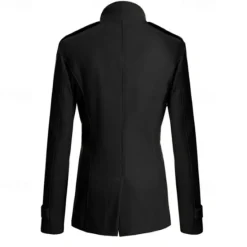 Best OUKU Men's Field Coat Peacoat Trench Coat Daily Vacation Fall & Winter Polyester Thermal Warm Outerwear Clothing Apparel Fashion Classic Plain Pocket Stand Collar Double Breasted